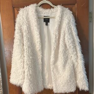 White Faux Fur Teddy Jacket